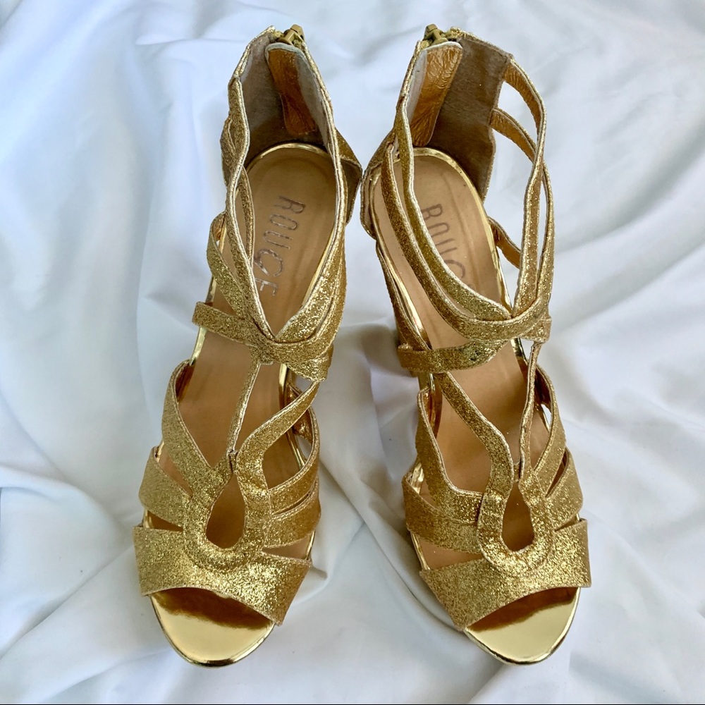 ROUGE Platform Glitter Sandals